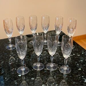 Princess House crystal Royal Highlights #955 / 962 fluted champagne glasses set